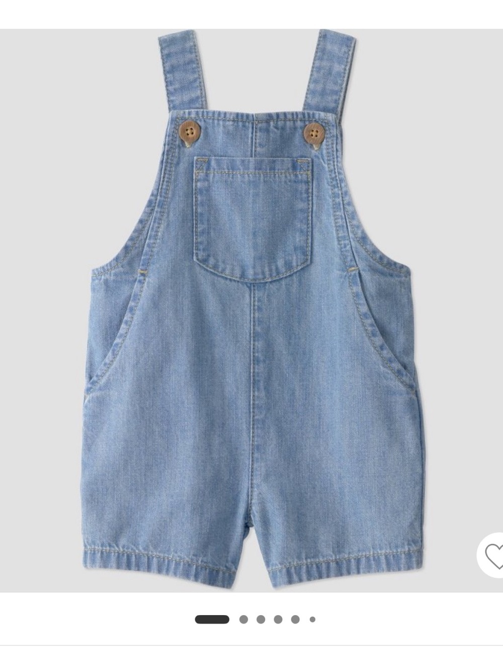 Kids Light Denim Overall Shorts with Front Pocket